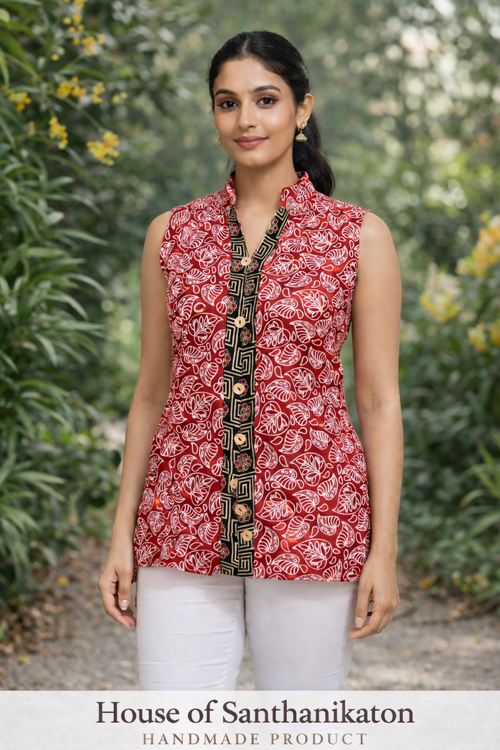 100% Pure Cotton Indigo Printed Handmade Top for Women | Comfortable Ethnic Wear