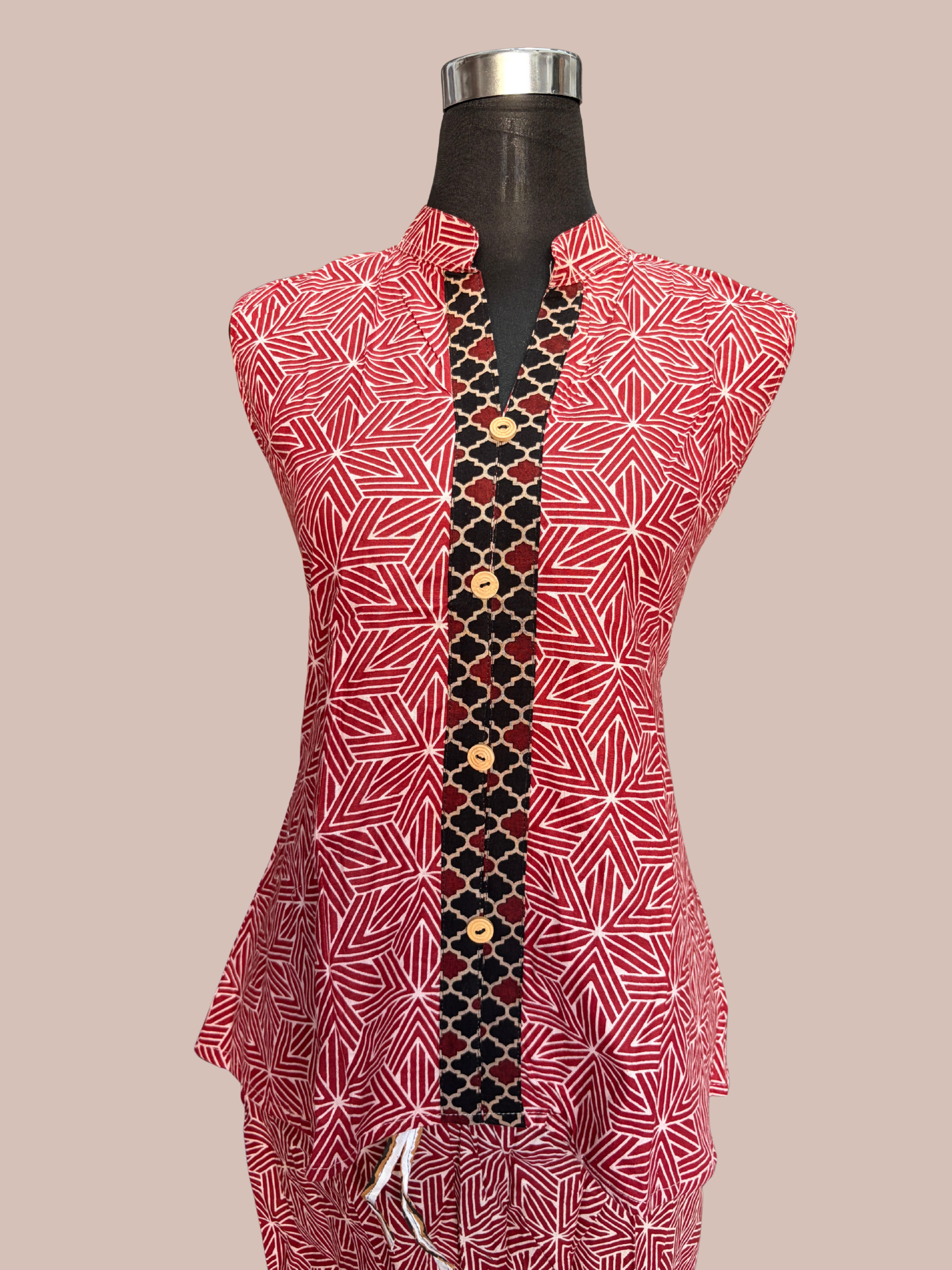 100% Pure Cotton Indigo Printed Co-Ord Set for Women | Handmade Top & Bottom Set